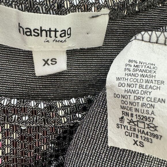 Hashttag In Trend High Neck Sequin Disco Party Tank Top Silver XS - Picture 12 of 12